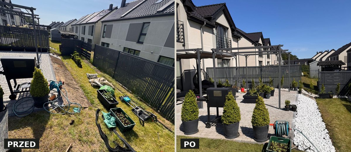 Podwórko po pracach budowlanych
